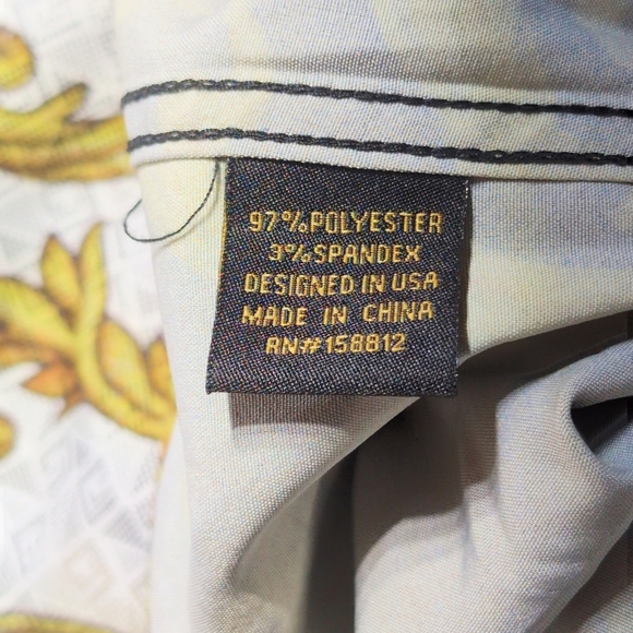 Italian Baroque Print Club Shirt Gold Designs Sz 8XL - Picture 4 of 5